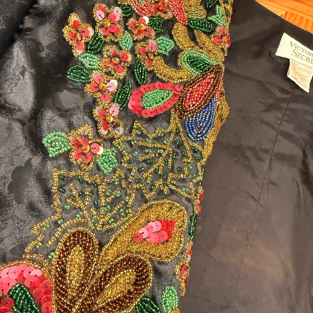Vintage Victoria’s Secret Beaded Cropped Jacket Embroidered Bolero - Picture 3 of 10